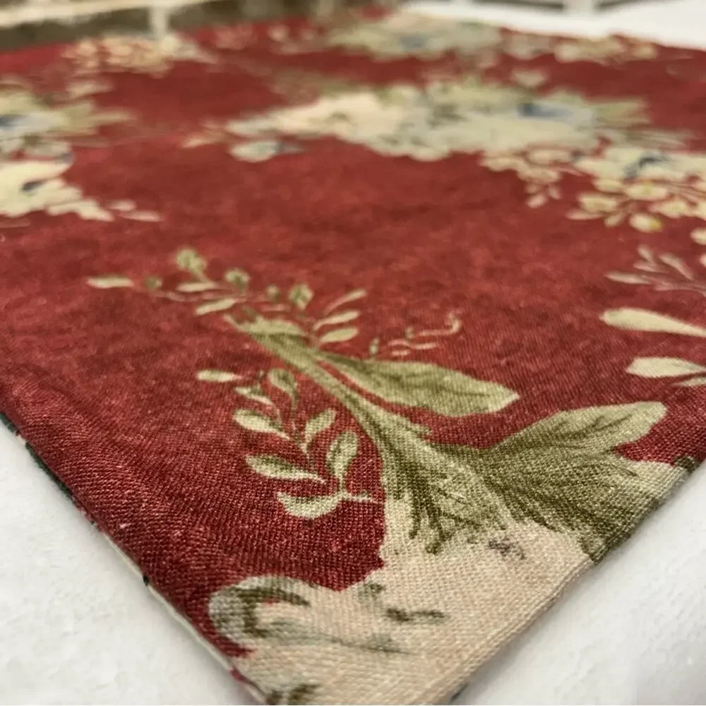 Pottery Barn Seely Floral Reversible Printed Accent Pillow Cover Cream Red NEW